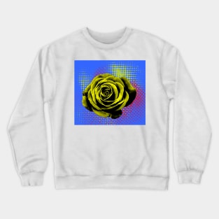 Rose, yellow, blue, green, pop art Crewneck Sweatshirt